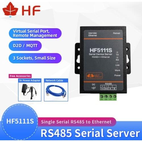 HF High Flying HF5111S Small Size Industrial Modbus Serial RS485 to Ethernet Device TCP IP Telnet 4M Flash DTU Serial Server DTU