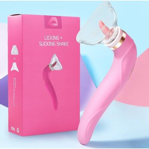 Tongue Lick Nipple Sucker Vibrator Clitoris Stimulation Breast Massager Enlargement Vacuum Pump Sex Toys For Women Masturbator