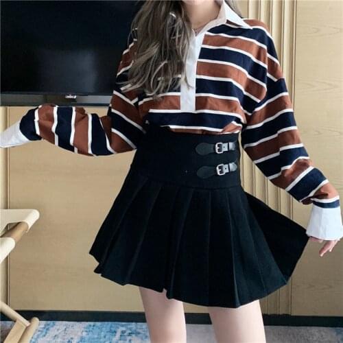 Womens Skirt Summer New Harajuku Punk JK Dark School Style Korean High Waist Short Skirt Pleated Bust Skirt Vintage Size