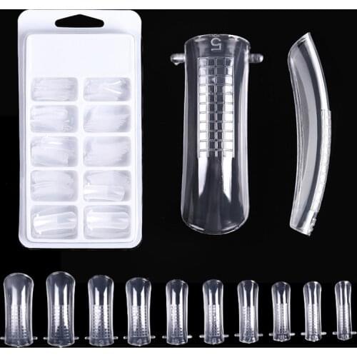 1 Set Quick Extension Mold Tips For Extend Nail Gel French Press on False Nails Extra Long Coffin Shape Acrylic Fake Nails