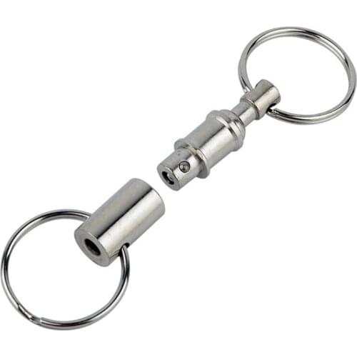 ANGELADY 1PC Pull-Apart Quick Release Key Ring Easy Detach Double Snap Key Chains