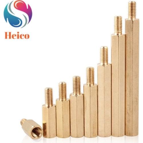 10pcs M3*8/12/16/18/20/24/30mm+6mm Copper Column Hex Head Brass Spacing Screws Threaded Pillar PCB Board Nut Screws