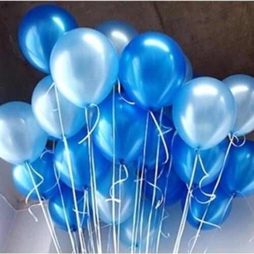 10 Pcs/Batch White Blue Pearl Latex Balloon Balloon Childrens Birthday Party Balloon Wedding Party Decoration Balloon Children