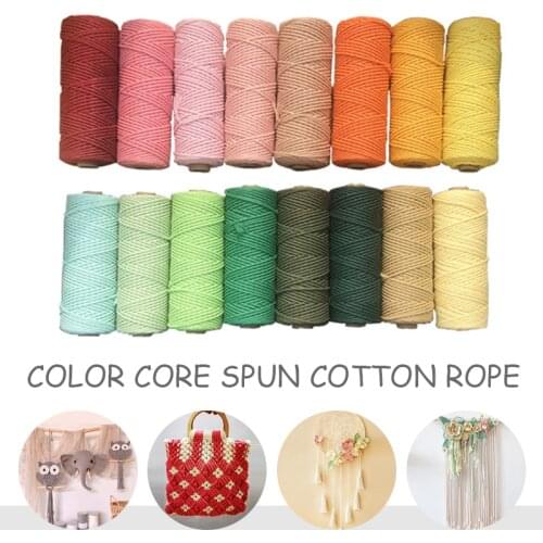 100m 1/2/3/4mm Cotton Twisted String Thread Macrame Braided Cord Macrame Rope Diy Handmade Knitted Bag Tapestry Blanket 33 Color