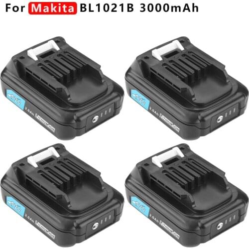 4 Pcs 12V 3000mAh Rechargeable Battery Power Tools Replaceable Battery For Makita BL1021B BL1041B BL1015B BL1020B BL1040B