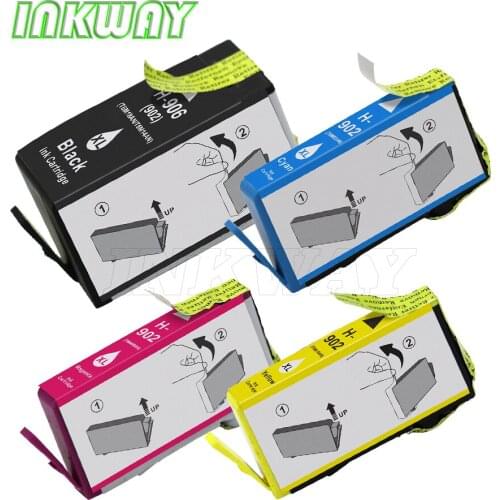 INKWAY 4PCS 906XL 902XL Remanufactured Ink Cartridges for hp902XL 906XL for HP Officejet Pro 6960 6968 6970 6975 6978 etc