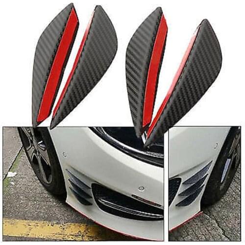 4Pcs Carbon Fiber Car-Styling Front Bumper Lip Splitter Fins Body Spoiler Decor 2020