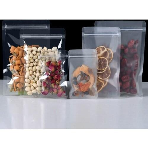 50pcs Resealable Ziplock Bags Transparent Plastic Bag For Party Food Storage Nuts Candy Cookies Snack Ziplock Bags