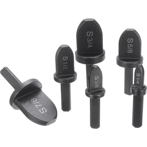 6pcs Air Conditioning Copper Pipe Swaging Tool Drill Bits Tube Expander Drill Bit Set 7mm Triangular Shank 7/8''-1/4