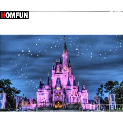 HOMFUN 5D DIY Diamond Painting Full Square/Round Drill "Castle scenery" Embroidery Cross Stitch gift Home Decor Gift A08905