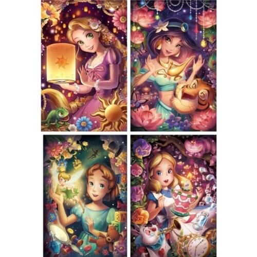 Disney Diamond Painting 5D DIY Jasmine Princess Embroidered Full Drill Mosaic Cross Stitch Kits Picture Artist Home Decor