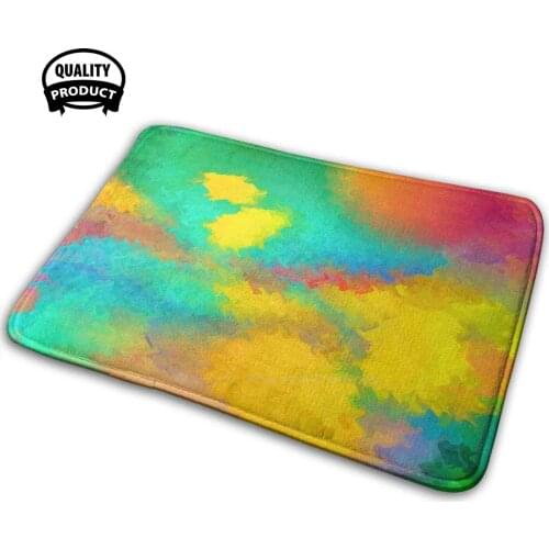 What All Daub ? 3D Household Goods Mat Rug Carpet Cushion Abstract Rainbow Daub Irony