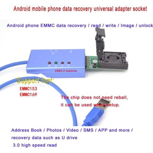 Android Phone emmc153/169 Data Recovery Kit usb3.0 Test Box and Emmc Adapter Socket