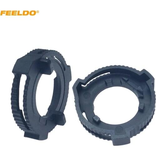 FEELDO 2pcs H7 Car LED Headlight Holder Adapters For Ford Fiesta 2019 Lamp Base Bulb Holder #HQ6395