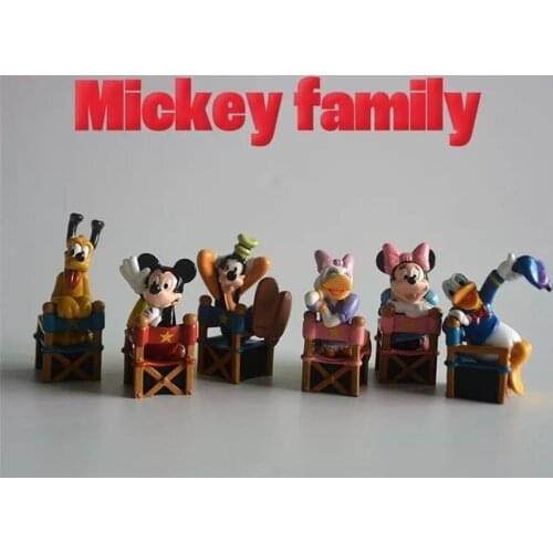 Disney 5cm Mickey Mouse Family Club Donald Duck Bruto Minnie Figure Anime Decoration Collection Figure Toy for kids Gifts