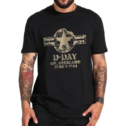 D-Day Operation Overlord T Shirt Normandy Landings Seaborne Invasion T-Shirt 100% Cotton Breathable Tee Tops