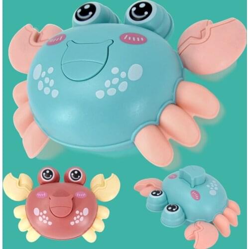 Toys Funny Baby Press Crawling Crab Pull Back Toys Cute Classic Clockwork Plastic Crawl Crab Wind Up Game Bathing Toys for Child