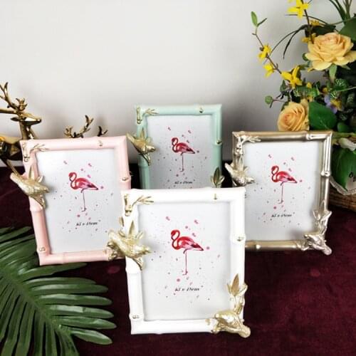 Creative Resin Gift for Living Room Photo Frame Home Decoration Bamboo Leaf Bird Desktop Decoration Photo Frame Home Decoration