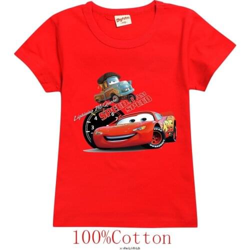 Disney Summer Boys Cute Pure Color T shirt Kid Children 95 Car Print Summer Tops Tee T-shirt Baby Casual Home Wear Clothes