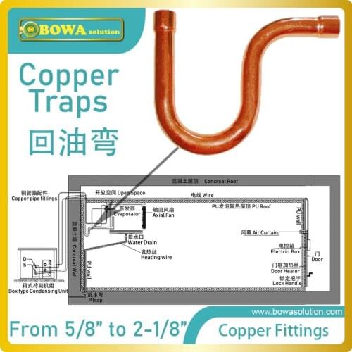 Copper Traps make refrigerant compressor lubricant oil return back successfully free from low velocity, long suction pipe, etc
