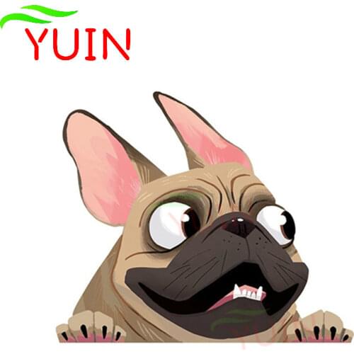 Lovely Car Sticker Waterproof Bumper Accessories Fawn French Bulldog Stickers Animal Cartoon Pet Dog Decorative Decal 13*11cm