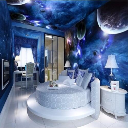Beibehang Custom any size wallpaper stars planets high-definition picture space mural wallpaper 3 d sitting room wall paper