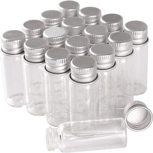 Wholesale 100 pieces 4ml 16*40mm Glass Bottles with Aluminum Caps Mini Glass Bottles Tiny Jars Vials