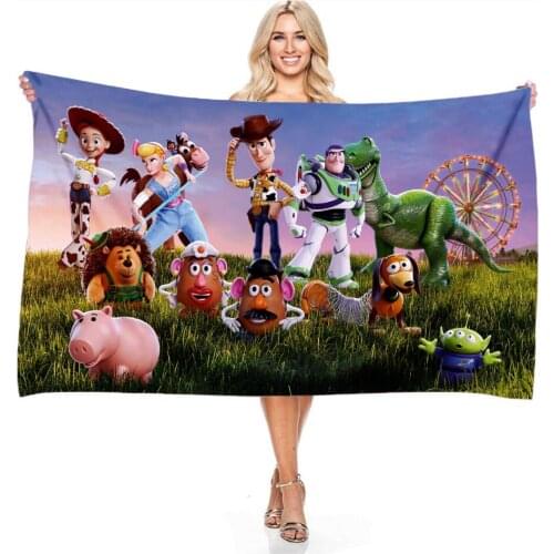 Disney Toy Story Bath Towel Adult Childrens Boys Girls Microfiber Beach Towel Soft Absorbent Washcloth Shower Towels 140x180cm