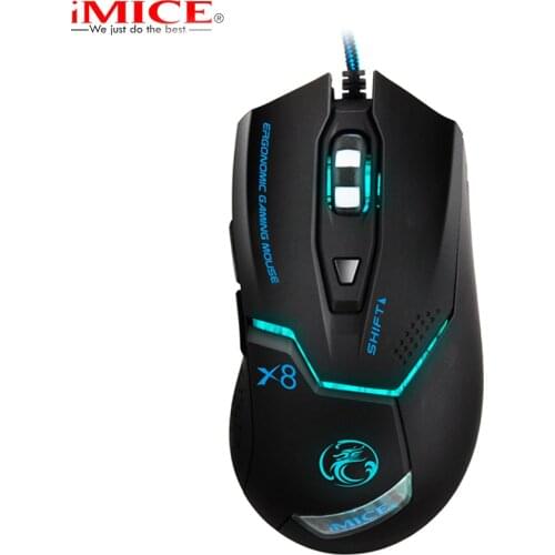 IMice X8 Wired Gaming Mouse 6 Buttons 1200/1600/2400/3200DPI Optical USB Computer Mouse Gamer for PC Laptop Desktop Dota LOL