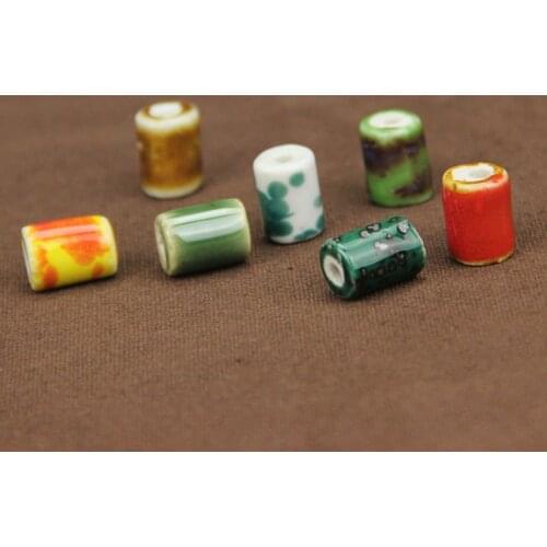 Straight Tube Ceramic Beads 10*14mm Cylinder Shaped Spacer Beads Handmade For Necklace Bracelets DIY Jewelry Components Making