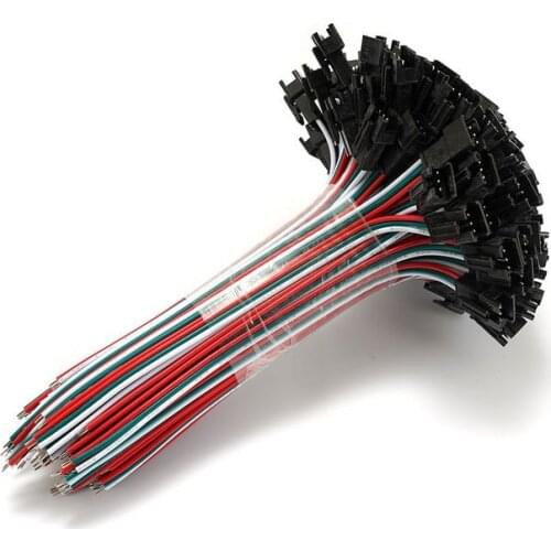 500pair 2/3/4/5Pin Core SM JST Connector Cable SM JST 3p Connector 22AWG 0.3mm Electirc Plug Wires For LED Strip Lamp Light
