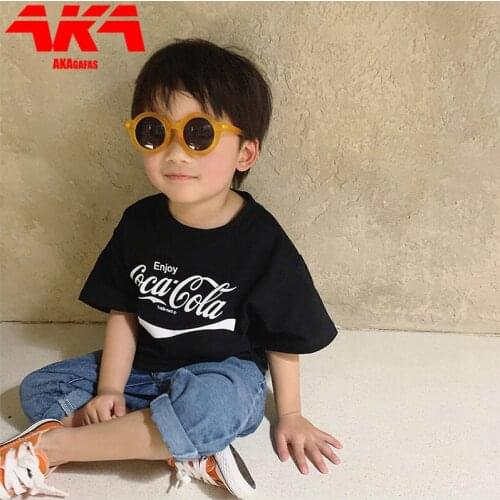AKAgafas Vintage Sunglasses Child Candy Color Cute Wild Kids Sunglasses Personality Baby Anti-UV Round Sun Glasses for Girls Boy
