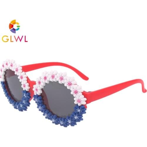 Flower Sunglasses Girls Round Sun Glasses Children Lovely Eyeglasses Baby Eyewear Sports Shade For Kids Sunglass Wholeasale Bulk