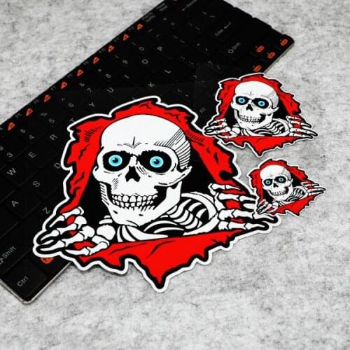 GalonDeco Cartoon Skull Reflective Car Sticker Scratch Cover Stickers Decals Car Motorcycle Helmet Rear windshield Decoration