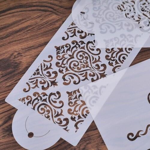 3PC Plastic Heart Crown Lace Flower Reusable Stencil Airbrush Painting Art DIY Sugar Sieve Chocolate Cake Mold Wedding Decor
