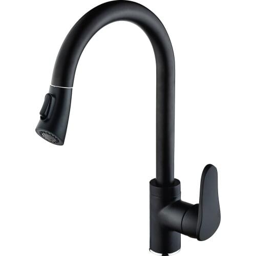 Vilas Diamond Black Mixer Faucet Pull Out Spout Kitchen Sink Mixer Tap Stream Sprayer Head Black Kitchen Tap