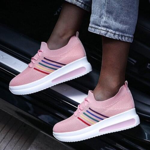 Women Sport Running Shoes Height Increase Outdoor Jogging Shoes Breathable Mesh Chunky Sneakers Women Platform Sport Shoes Run