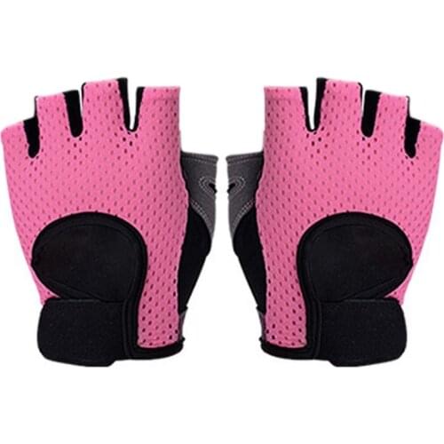 Women Fitness Half Finger Thin Gloves Breathable Mesh Training Gym Dumbbell Weightlifting Yoga Anti Slip Padded Sports