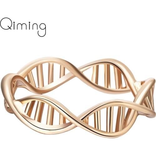 Women Fashion DNA Ring For Women Vintage Gold fashion Jewelry Science Chemistry Ring Molecule Best Friend Gift