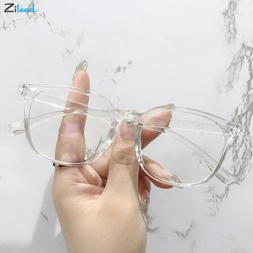 Zilead Anti-blue Glasses Fashion Retro Square Flat Mirror Glasses Student Eyeglasses Frame Myopia Reading Glasses Frame Goggle