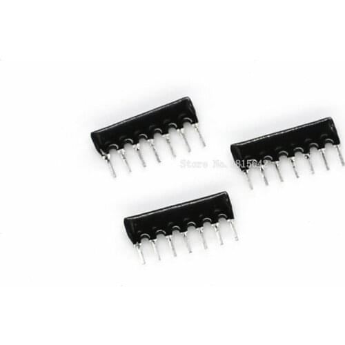 50PCS DIP Exclusion Network Resistor Array 7pin 1K 4K7 10K ohm A07-102J A07-472J A07-103J Resistance