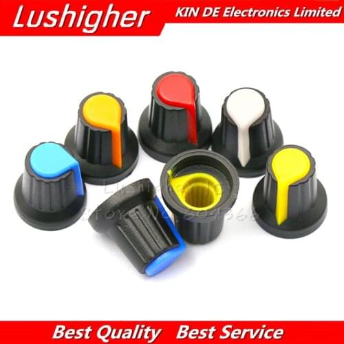 20PCS WH148 15X17mm Knob AG2 Potentiometer Knob Cap 5 Color Yellow Orange Blue White Red Knob