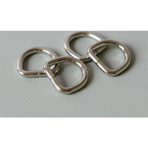 20Pcs/Lot Silver D Rings For 5/8Inch(15mm) Webbing Bags Mountaineering Backpack Collar Chain Leather Belt Diy Accessories