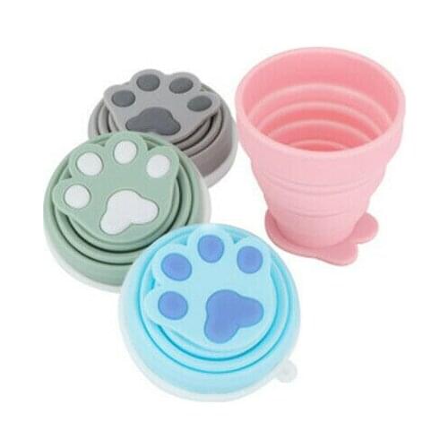 200ml Cat Claw Silicone Folding Cup Retractable Outdoor Water Coffee Cups Telescopic Collapsible Travel Portable Sports Cup
