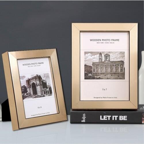 6/7/10 Inch Italian Design Light Luxury Modern Gold Photo Frame High Grade Wood Photo Frame