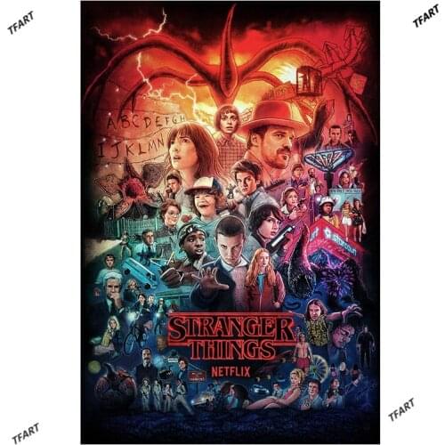 5D DIY Full Square Round Diamond Painting Kits Diamond Embroidery Cross Stitch Stranger Things Poster Vintage Diamond Painting