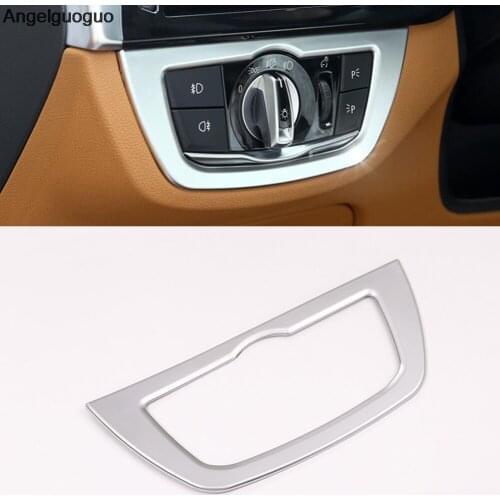 Angelguoguo Car headlight switch button Cover frame sticker Fit For BMW 5 Series G30 2018