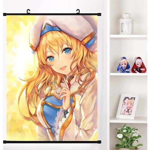 Anime Goblin Slayer Sword Maiden Priestess Cute Cosplay Wall Scroll Cartoon Mural Poster Wall Hanging Poster Home Decor Collect