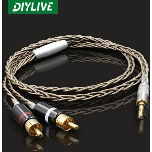 DIYLIVE Hi-Fi 3.5mm to 2RCA Fever Music Ribbon Odin 3.5-RPM Dual Lotus One Minute Two Signal Cable Audio Line