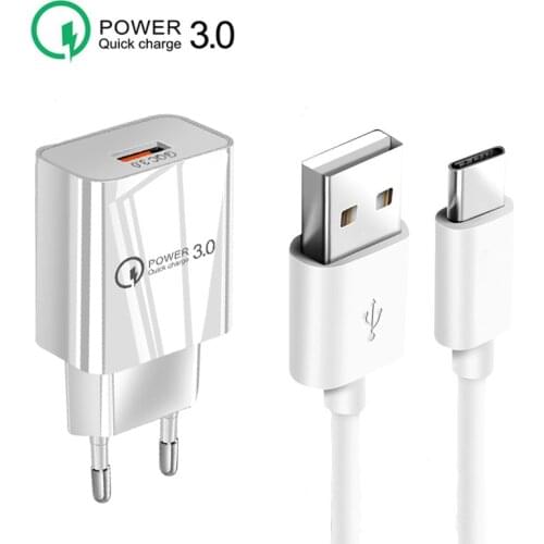 For Samsung Galaxy A52 S20 FE Note 20 Ultra Plus A51 A71 A21S QC 3.0 Mobile Phone Charger USB Fast Wall Adapter USB Type-c Cable